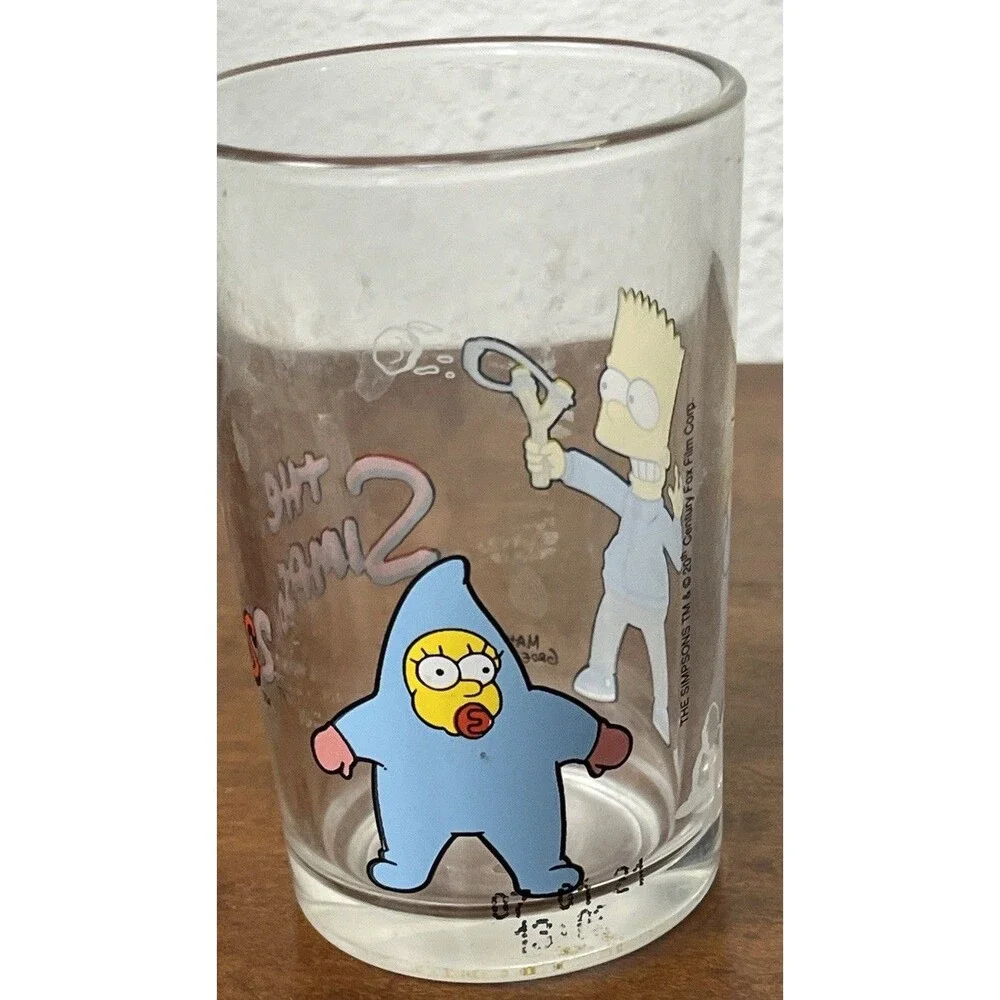 Simpsons Drinking Juice‎ Glass Bart Baby Maggie Rare Promo 2021 Slingshot Snow